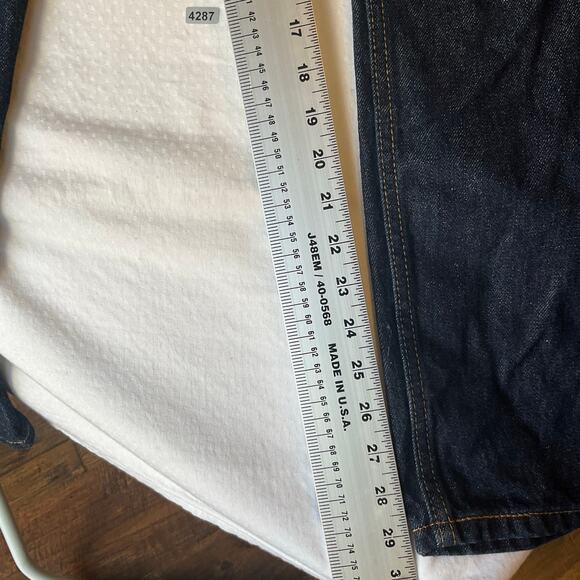 Levi’s Men Jeans 505 size W38 L30 Dark Blue Mid Rise Straight Fit - Picture 4 of 12